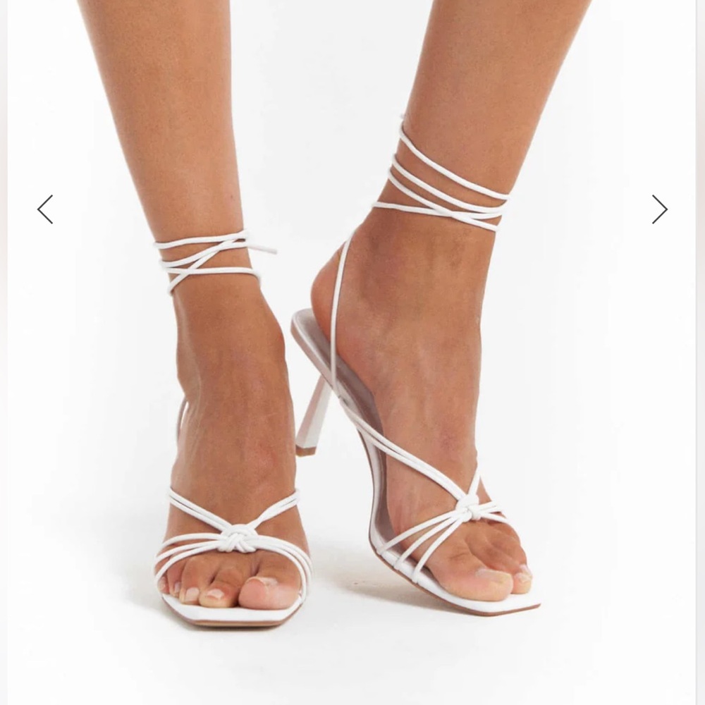 Naked Vice Naya Strappy White Heels 9